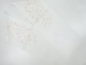 リサイクル　草花模様刺繍半衿
